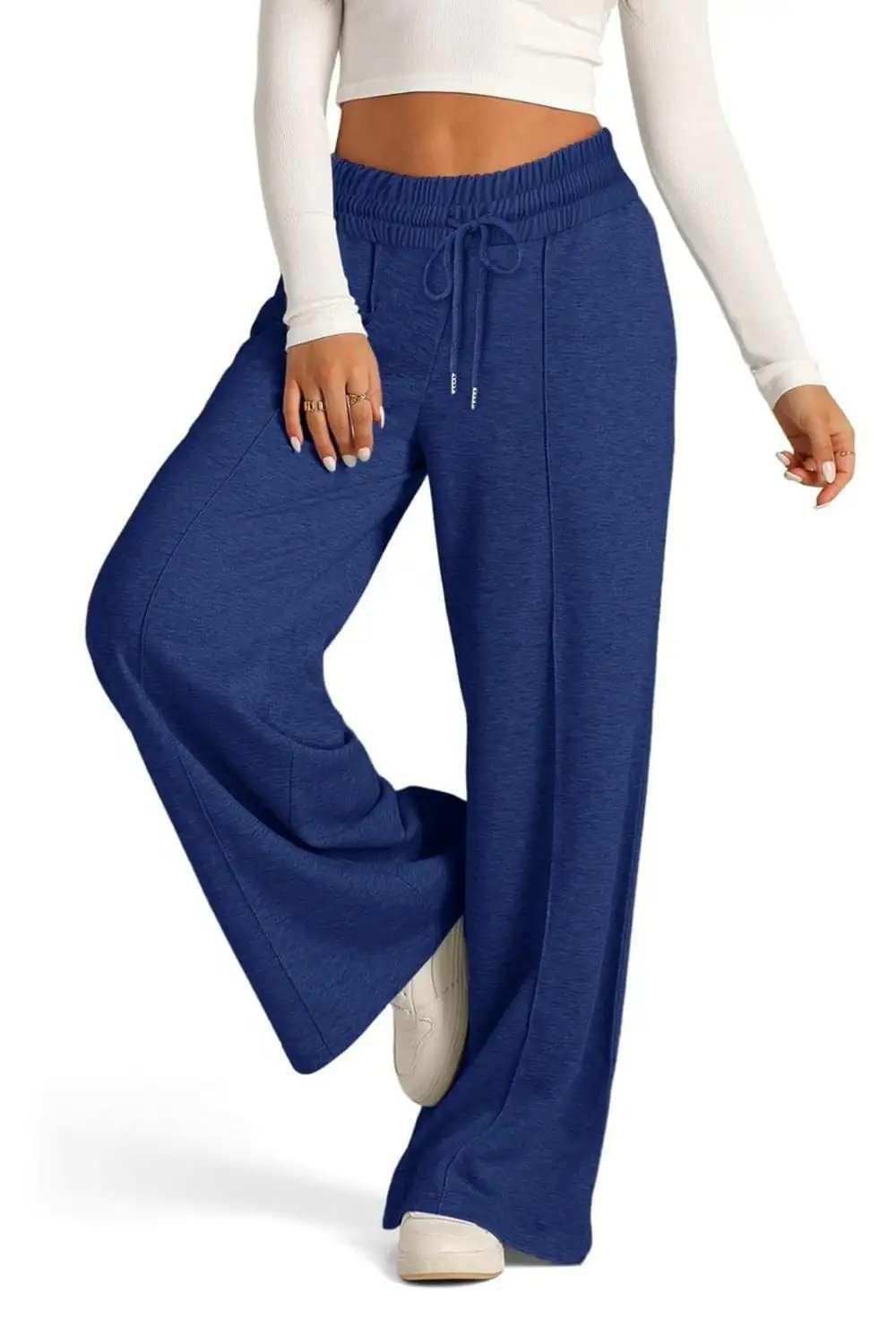 Drawstring Elastic Waist Wide Leg Pants - Trendsi - Flyclothing LLC