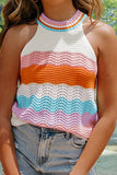 Color Block Round Neck Knit Vest - Trendsi
