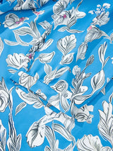 Notched Floral Print 3/4 Puff Sleeve Blouse - Trendsi - Flyclothing LLC