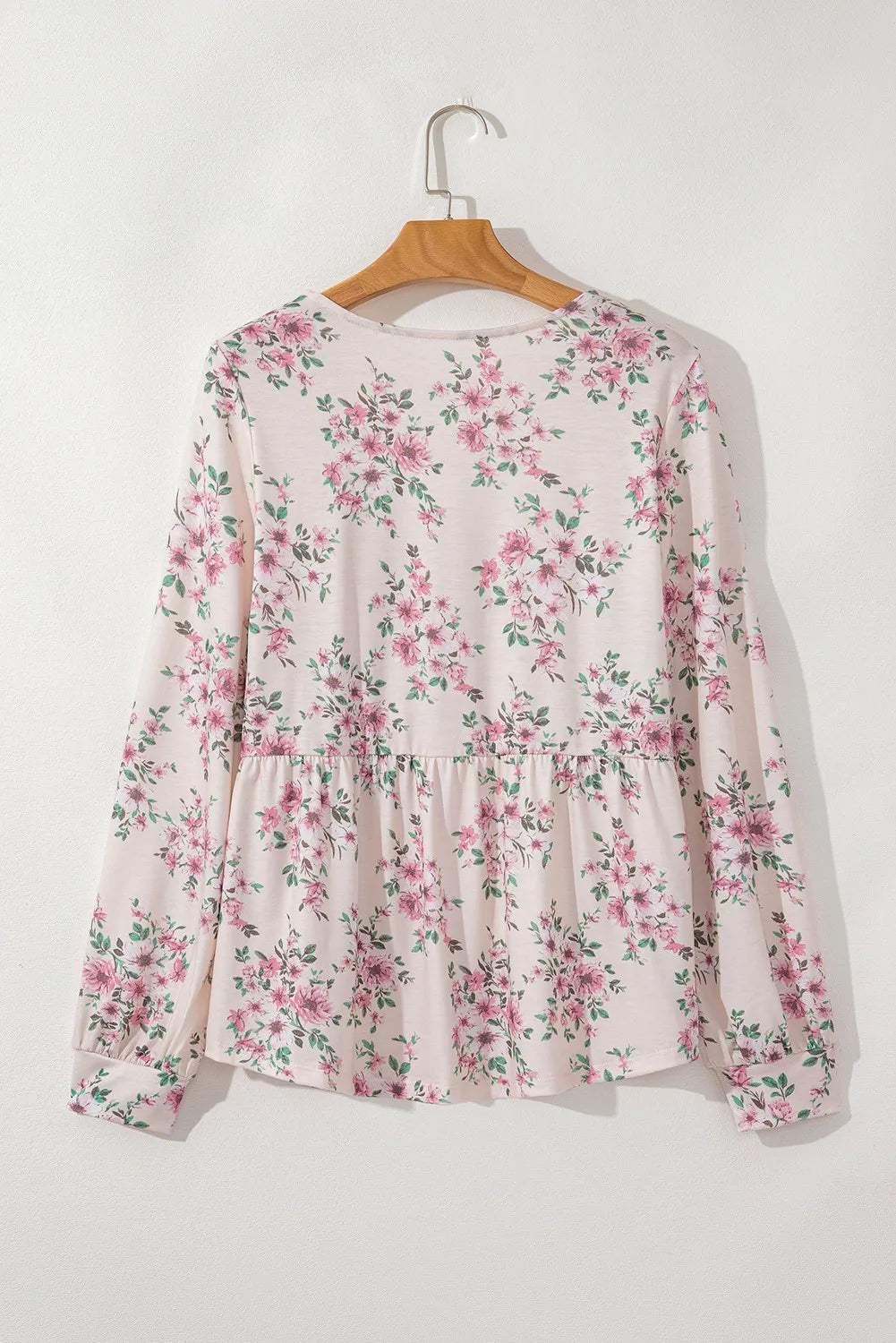 Printed Square Neck Long Sleeve Blouse - Trendsi - Flyclothing LLC