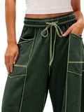 Drawstring Wide Leg Pants - Trendsi - Flyclothing LLC