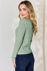 Basic Bae Full Size Ribbed Long Sleeve T-Shirt - ShopBasicbae - Flyclothing LLC