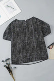 Printed Round Neck Short Sleeve Blouse - Trendsi - Flyclothing LLC