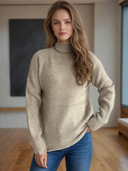 Turtleneck Long Sleeve Sweater - Trendsi