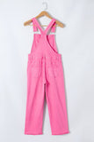 Distressed Pocketed Wide Strap Denim Overalls - Trendsi