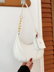 PU Leather Shoulder Bag with EarPods Bag - Trendsi