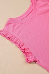 Ruffle Trim Round Neck Top and Drawstring Skirt Set - Trendsi - Flyclothing LLC