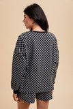 Annie Wear Checkered Round Neck Top and Drawstring Shorts Set - Trendsi
