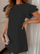 Ruffled Layered Short Sleeve Mini Dress - Trendsi - Flyclothing LLC