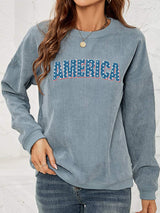 AMERICA Graphic Dropped Shoulder Sweatshirt - Trendsi - Flyclothing LLC