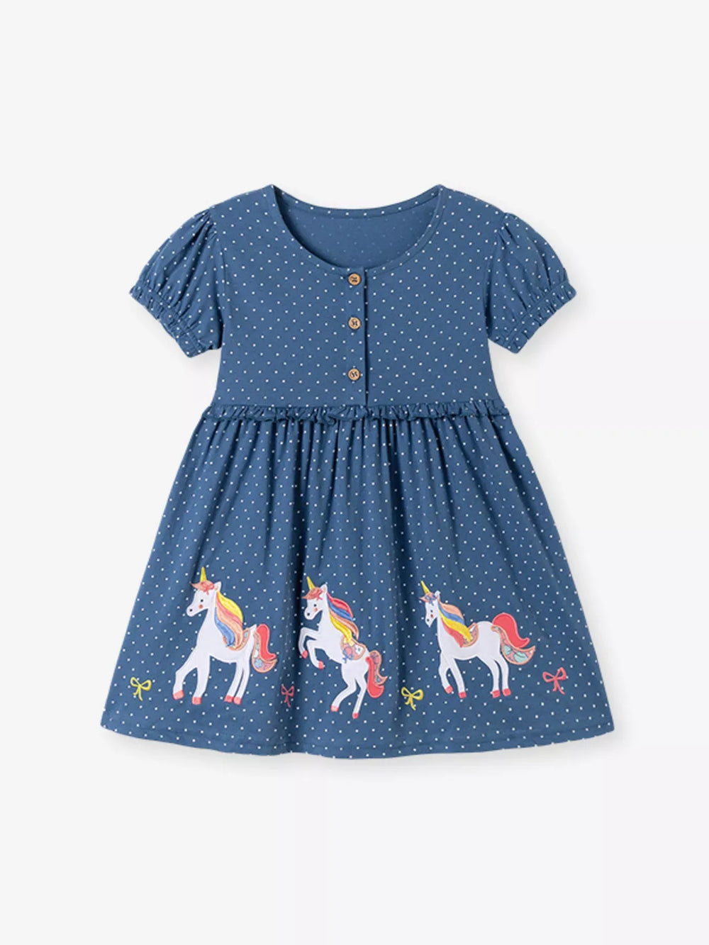 Children's Unicorn Short Sleeve Dress - Trendsi - Flyclothing LLC