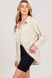 SAGE + FIG Striped Button Up Long Sleeve Shirt - Trendsi