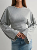 Full Size Long Sleeve Fitted T-Shirt Plus Size - Trendsi - Flyclothing LLC
