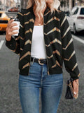 Printed Baseball Collar Zip Up Jacket - Trendsi - Flyclothing LLC