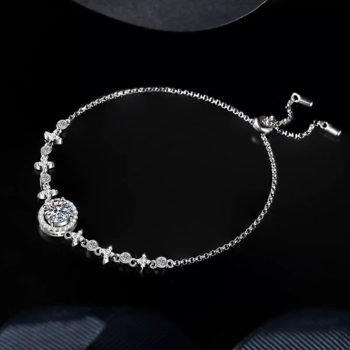 1 Carat Moissanite 925 Sterling Silver Minimalist Bracelet - Trendsi - Flyclothing LLC