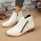 Size Zipper Block Heels Boots - Trendsi - Flyclothing LLC