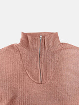 Full Size Quarter Zip Long Sleeve Top - Trendsi - Flyclothing LLC