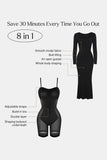 Basic Bae Built-In Shapewear Square Neck Long Sleeve Maxi Dress - ShopBasicbae - Flyclothing LLC
