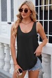 Florira Eyelet Round Neck Tank - Trendsi - Flyclothing LLC
