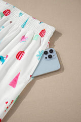 Printed Collared Neck Long Sleeve Top and Pants Lounge Set - Trendsi - Flyclothing LLC