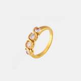 Stainless Steel Inlaid Zircon Ring - Trendsi