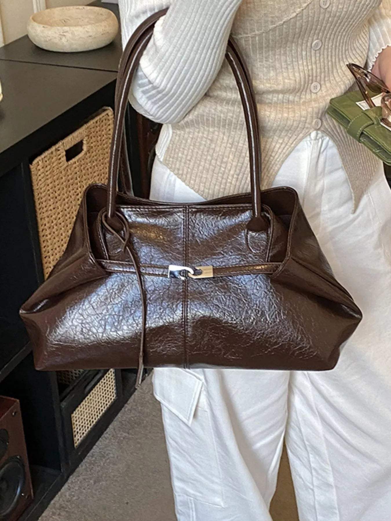 PU Leather Shoulder Bag - Trendsi - Flyclothing LLC