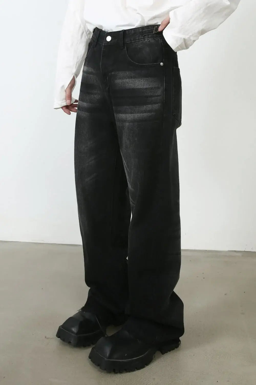 Men's Frayed Hem Jeans - Trendsi - Flyclothing LLC