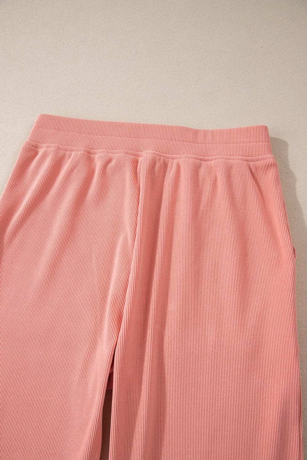 Round Neck Long Sleeve Top and Pants Set - Trendsi - Flyclothing LLC