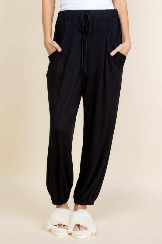 Super Lady Full Size Drawstring Elastic Waist Joggers with Pockets - Trendsi - Flyclothing LLC