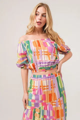 And The Why Asymmetric Geo Printed Tiered Maxi Skirt - Trendsi - Flyclothing LLC