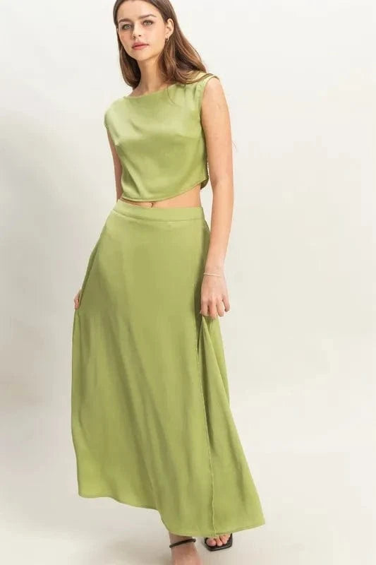 HYFVE Sleeveless Top and Maxi Skirt Set - Trendsi