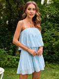 Layered Square Neck Mini Cami Dress - Trendsi