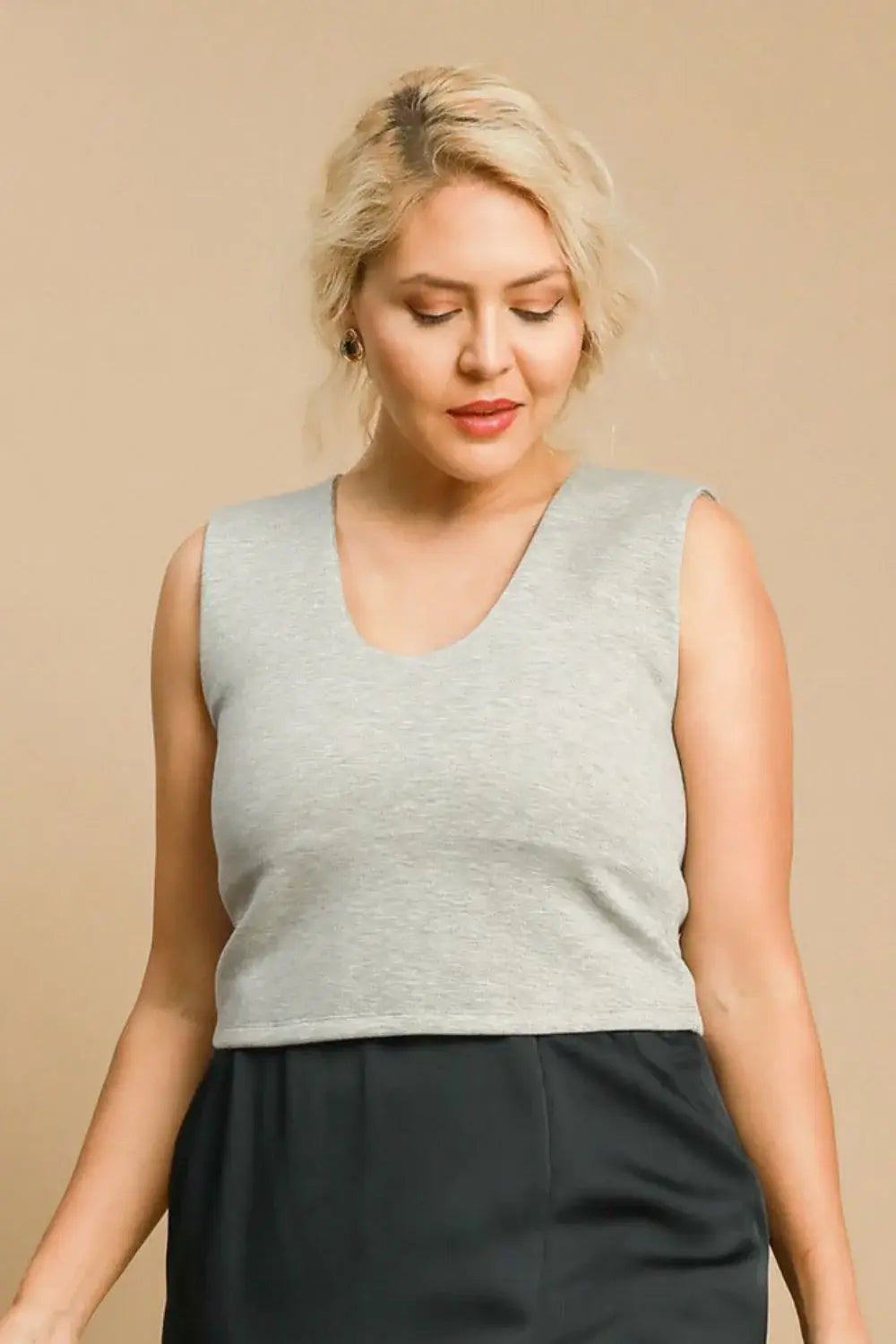 Umgee Full Size Scoop Neck Cropped Tank Plus Size - Trendsi - Flyclothing LLC