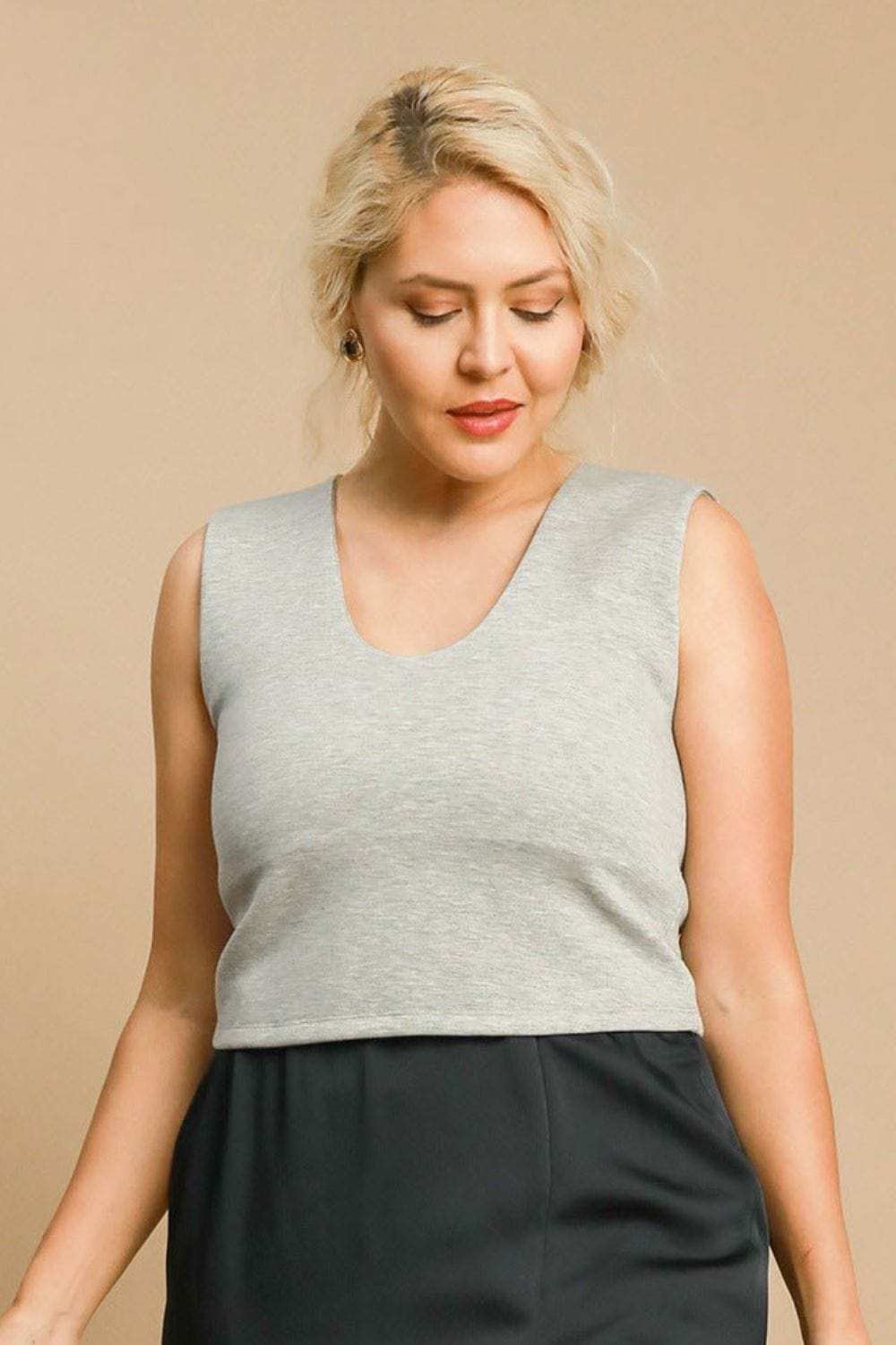 Umgee Full Size Scoop Neck Cropped Tank Plus Size - Trendsi - Flyclothing LLC