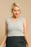 Umgee Full Size Scoop Neck Cropped Tank Plus Size - Trendsi