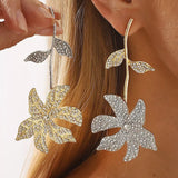 Rhinestone Flower Dangle Earrings - Trendsi - Flyclothing LLC