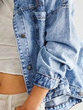 Pocketed Button Up Denim Jacket - Trendsi - Flyclothing LLC
