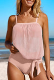Square Neck Spaghetti Strap Tankini Set - Trendsi - Flyclothing LLC