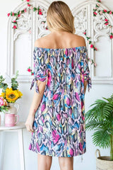Heimish Full Size Off Shoulder Snake Mini Dress - Trendsi - Flyclothing LLC