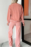 Round Neck Long Sleeve Top and Pants Set - Trendsi - Flyclothing LLC