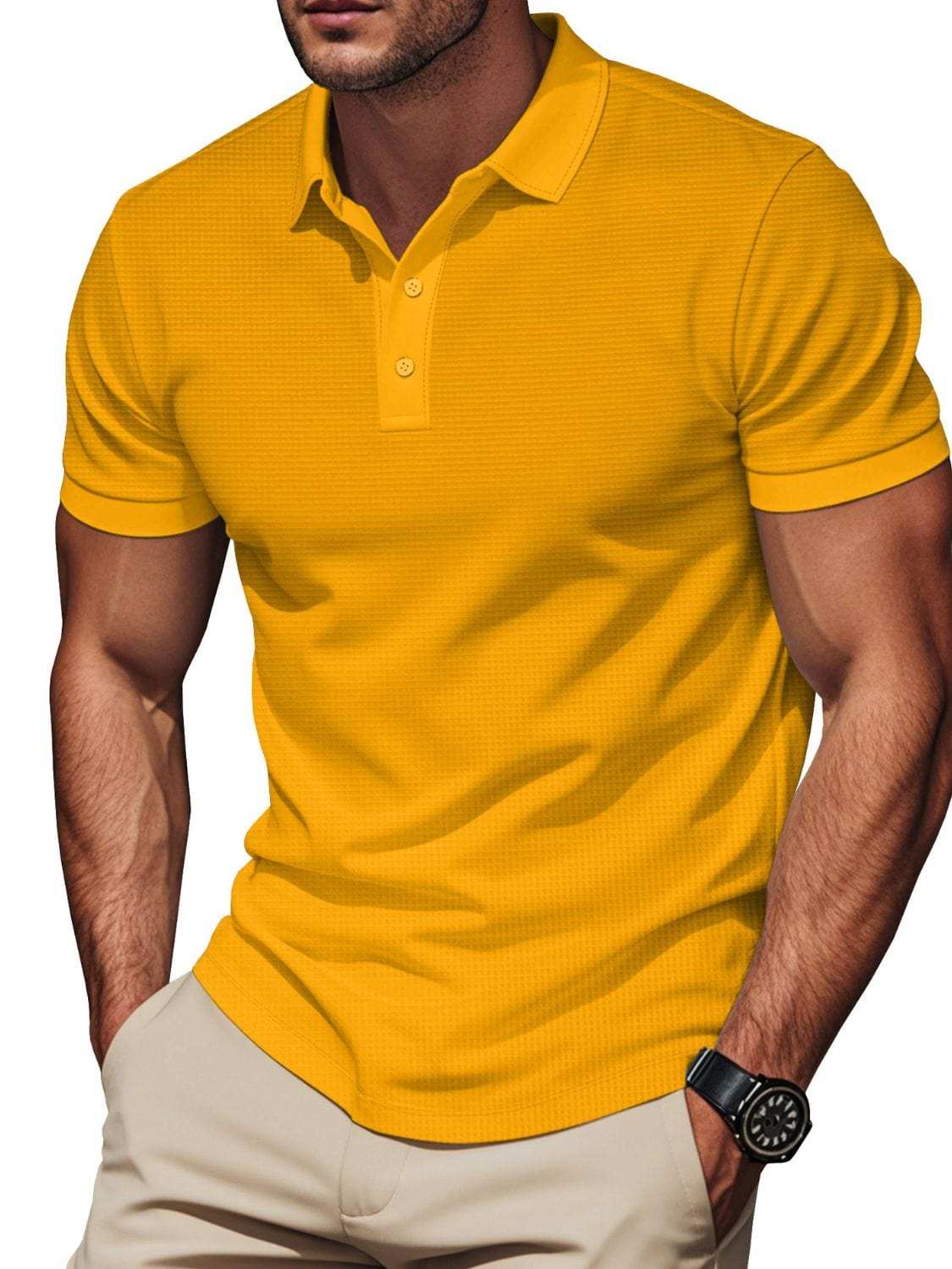 Men's Full Size Short Sleeve Collared Polo Plus Size - Trendsi - Flyclothing LLC