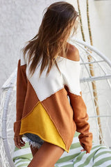 BiBi Color Block Geometric Sweater - Trendsi - Flyclothing LLC