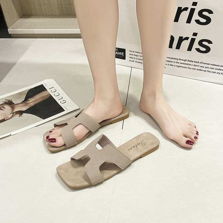 Open Toe Flats Sandals - Trendsi - Flyclothing LLC