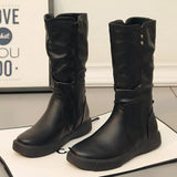 Round Toe Platform Boots - Trendsi - Flyclothing LLC