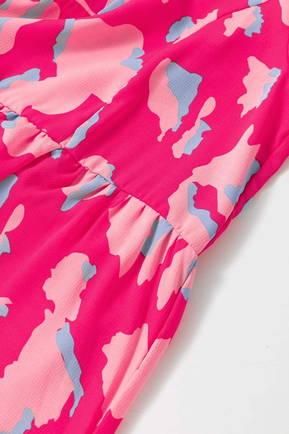 Ruffled Printed Short Sleeve Mini Dress - Trendsi - Flyclothing LLC