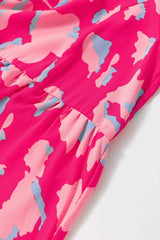 Ruffled Printed Short Sleeve Mini Dress - Trendsi - Flyclothing LLC