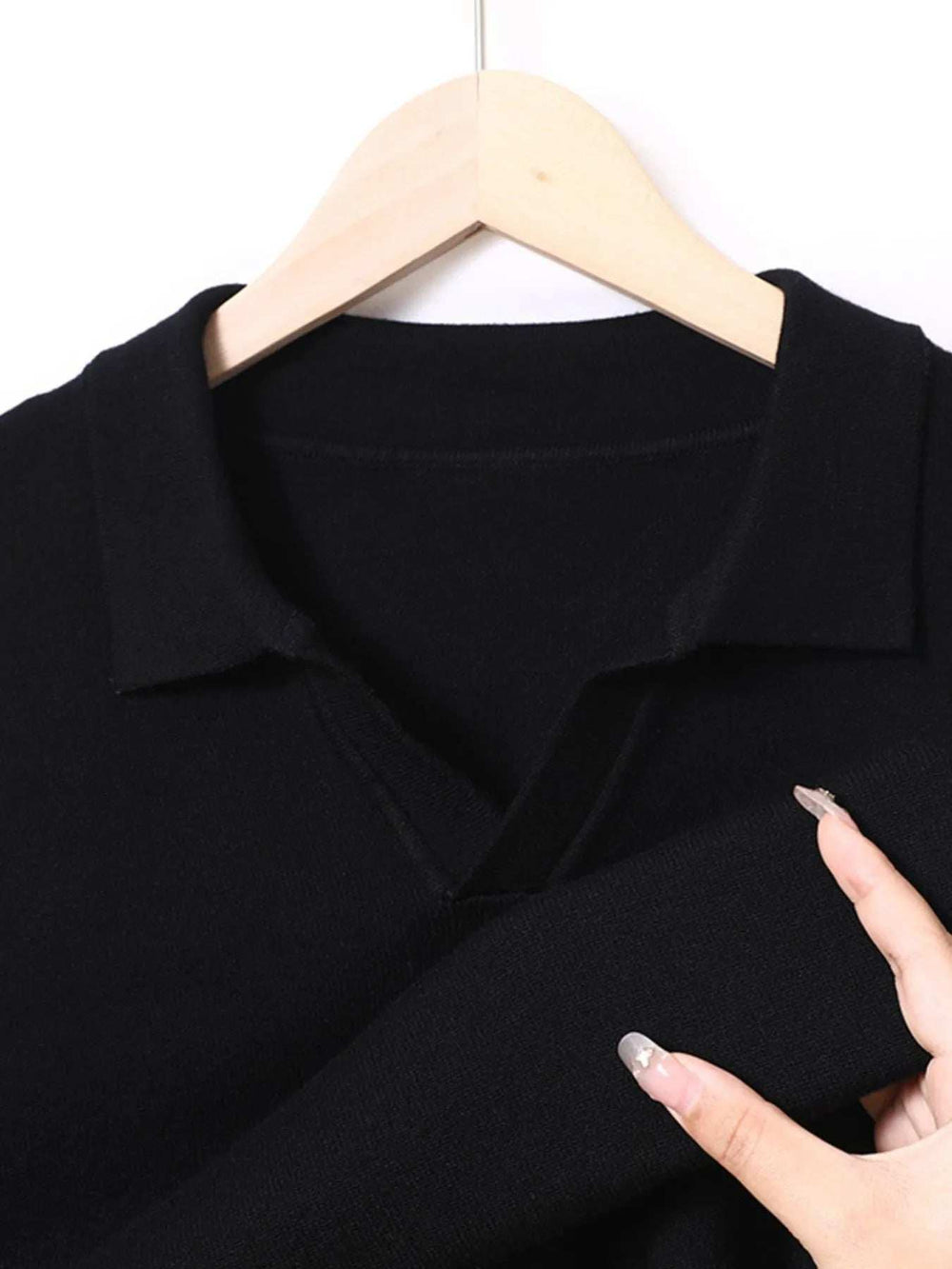 Men's Full Size Collared Neck Long Sleeve Polo Plus Size - Trendsi - Flyclothing LLC