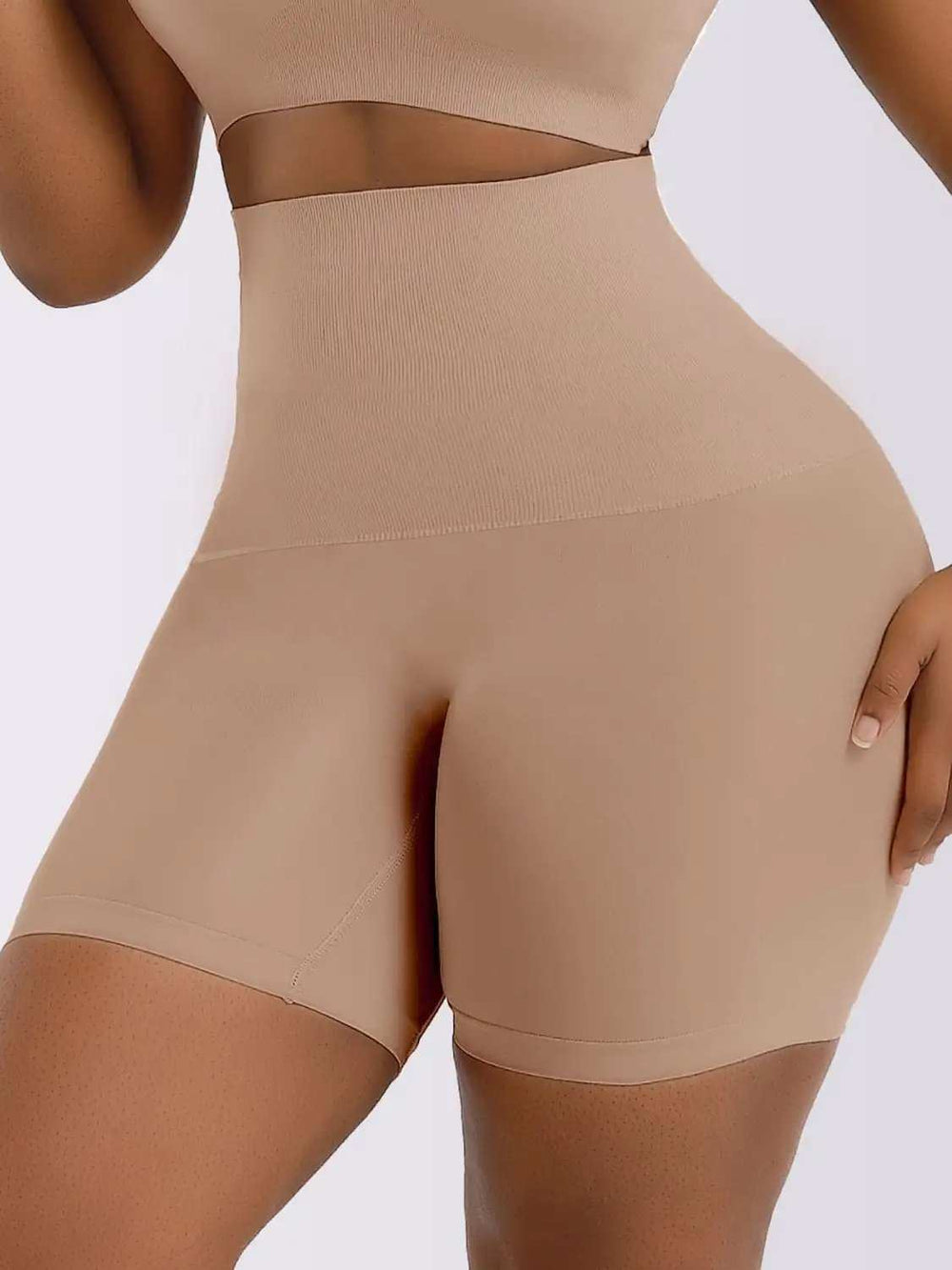 High Waist Shaping Shorts - Trendsi - Flyclothing LLC