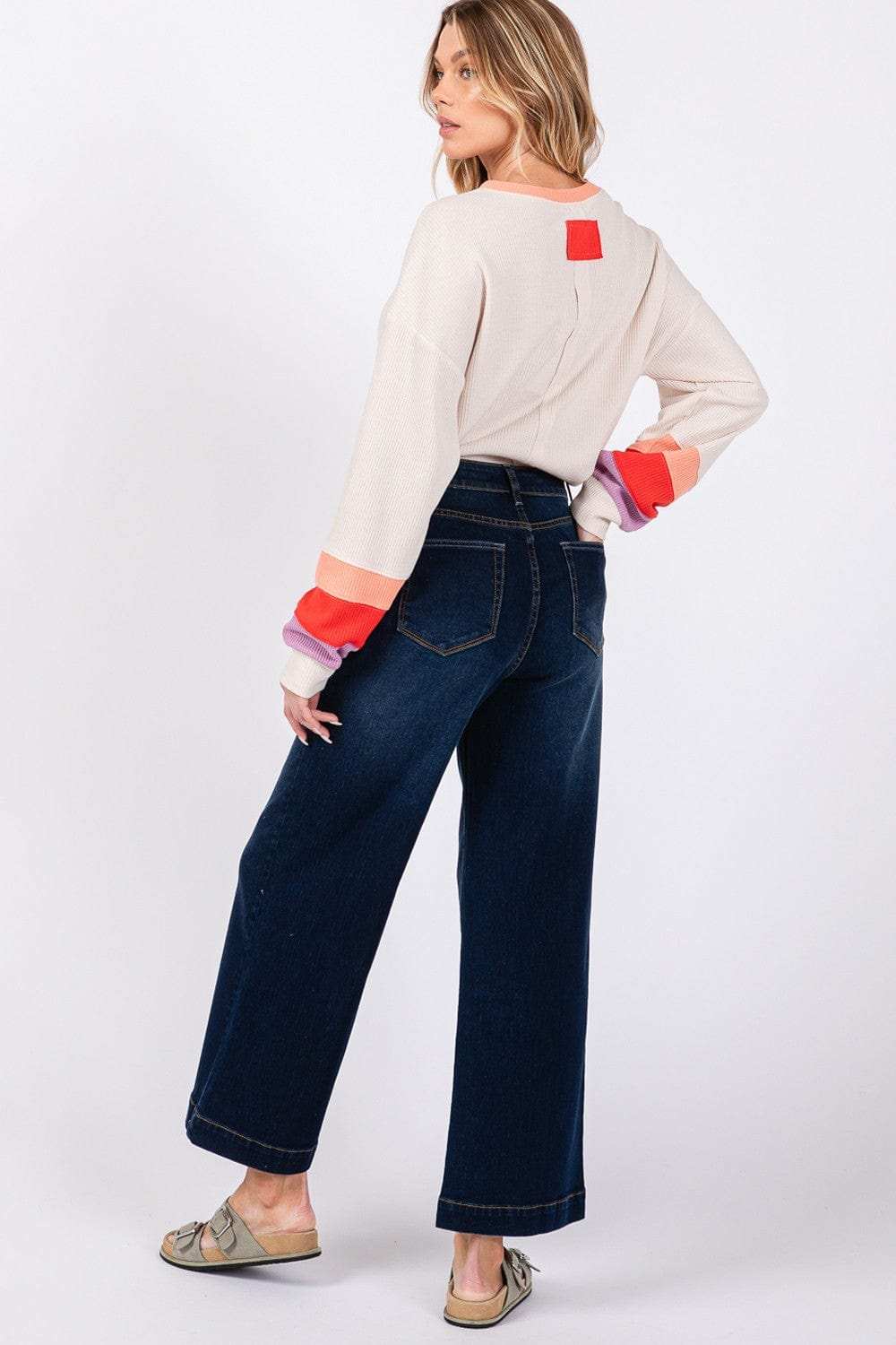 SAGE + FIG High Waist Wide Leg Jeans - Trendsi - Flyclothing LLC
