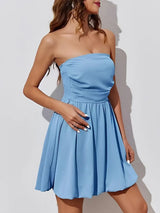 Ruched Tube Mini Dress - Trendsi - Flyclothing LLC
